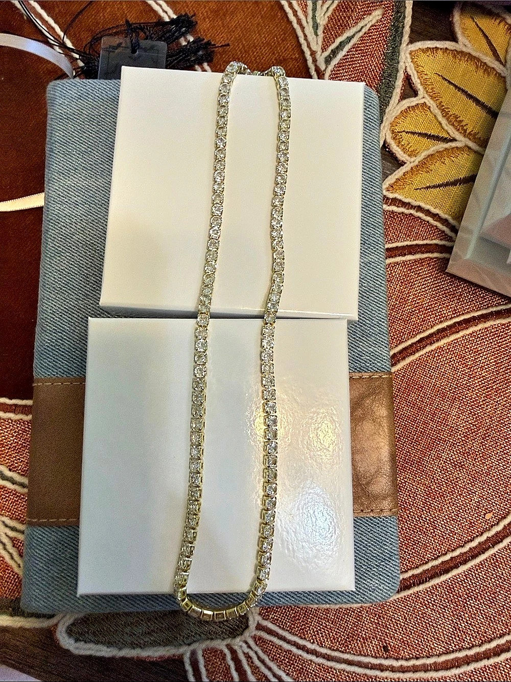 Rhinestone Statement Necklace in Gold